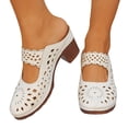 thumbnail image 6 of Women's Closed Toe Heel Sandals On Block Heel Walking Slides Shoes Mules for Women Dressy Summer Casual Hollow Out Comfort Slippers Outdoor Platform Slide Wedge Sandals, 6 of 9