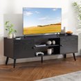 thumbnail image 2 of Yangming TV Stand for 55 60 inch TV, Modern Mid Century Entertainment Center with Storage, Black, 2 of 7