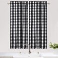 thumbnail image 2 of GlowSol Kitchen Curtains Farmhouse Buffalo Check Pattern Blackout Half Window Curtains for Living Room Bedroom, 28"W x 45"L 2 Panels, Black White, 2 of 6