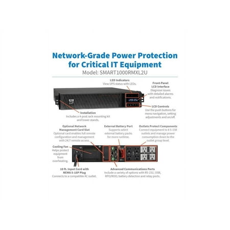 Tripp Lite SMART1500RMXL2UM 1500VA UPS SYSTEM SMARTPRO RACK