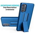 thumbnail image 4 of Case with Clip for Moto G 5G (2022), Nakedcellphone Slim Hard Shell Phone Cover with Kickstand and [Rotating/Ratchet] Belt Hip Holster Combo for Motorola XT2213 Series - Cobalt Blue, 4 of 10