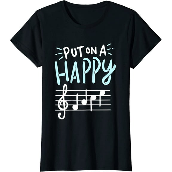 Put On A Happy Face Music Funny Music Teacher T-Shirt