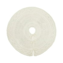 LanSuare Christmas Tree Skirt, 36Inch Knitted Soft Tree Skirts Fluffy Christmas Decorations, Christmas Tree Skirts for Indoor Holiday, Party Decor