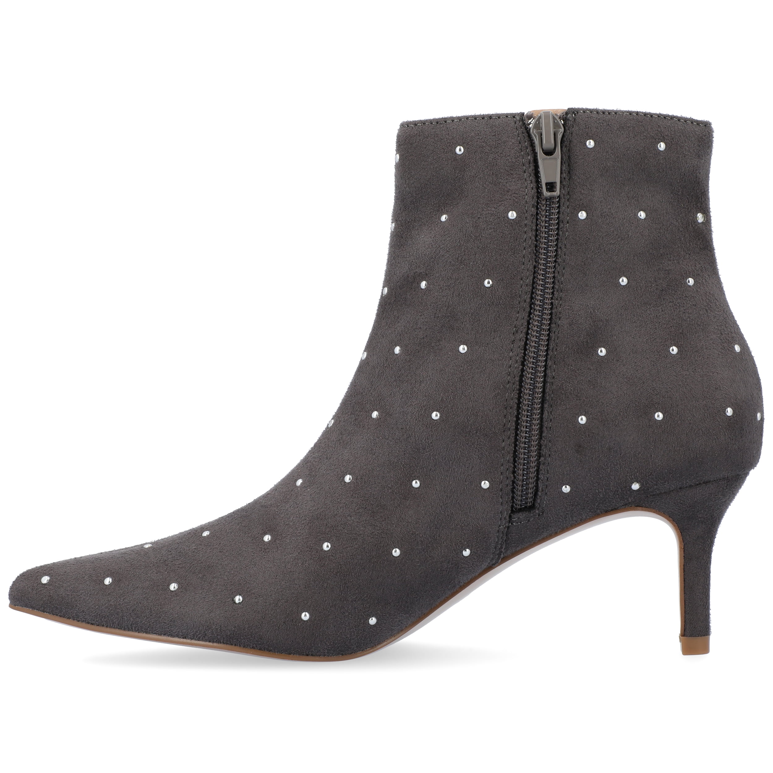 Journee Womens Rossia Inside Zip Kitten Heel Booties