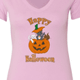 thumbnail image 4 of Inktastic Happy Halloween Kittens in Pumpkin Women's V-Neck T-Shirt, 4 of 5