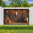 thumbnail image 4 of Vintage Western Decor Cowboy Skull Barn Backdrop for Birthday Party Photography Children Event Celebration, 4 of 9