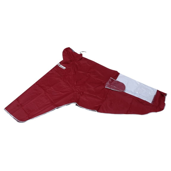 Waterproof Hooded Rain Poncho for Cycling, Red, Size XXXXL