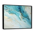 thumbnail image 2 of Designart "Liquid Art: Teal And Gold Glacier Charm" Glacier Floater Framed Wall Art Living Room, 2 of 5