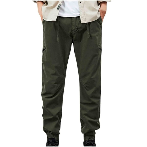 Mens Jogger Pants Casual Straight Fit Cargo Pants Hiking Pants for Men Outdoor Workout Cotton Twill Pant Relaxed Fit