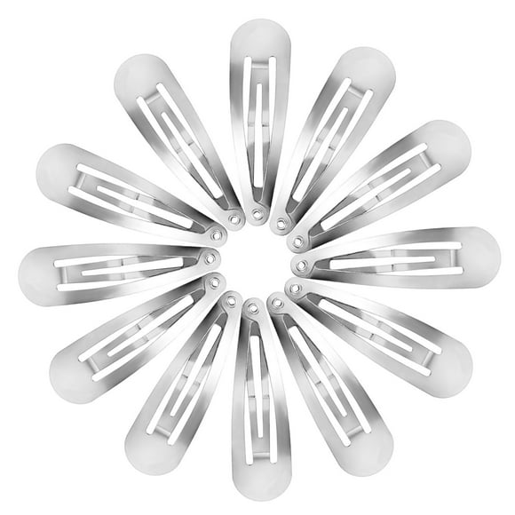 Jinsinto 50 Pack Snap Hair Clips Hair Barrettes for Kids, Girls and Women, 50 mm (Silver)