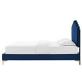 thumbnail image 4 of Platform Bed Frame, Queen Size, Velvet, Blue Navy, Modern Contemporary Urban Design, Bedroom Master Guest Suite, 4 of 10