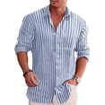 thumbnail image 1 of Playera De Hombre Camisa Con Cuello En V Algodón Lino Juven, 1 of 8
