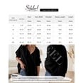 thumbnail image 7 of Sidefeel Sweatshirts for Women V Neck Waffle Knit Long Sleeve Sweatshirt Lightweight Fashion 2024 Black 2XL US18-20, 7 of 7