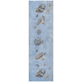 thumbnail image 2 of Addison Rugs Dream Shag Premium Machine Washable Transitional Shell Border Blue Runner Rug, 2'3" x 7'6", 2 of 8