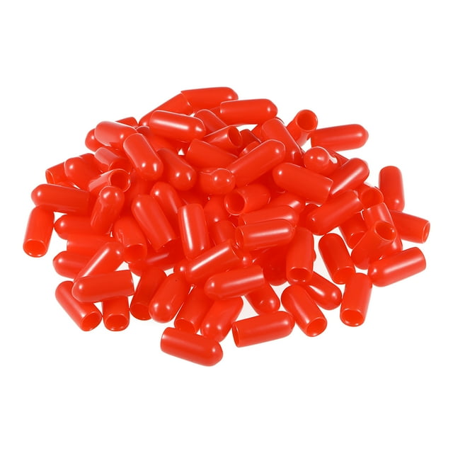 Unique Bargains Screw Thread Protectors, 3/16-inch ID Rubber Round End Cap Cover Red Flexible Tube Caps Tubing Tip 100pcs