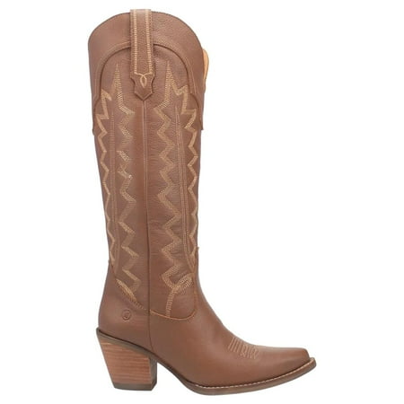 

Dingo Womens High Cotton Snip Toe Casual Boots Knee High Mid Heel 2-3