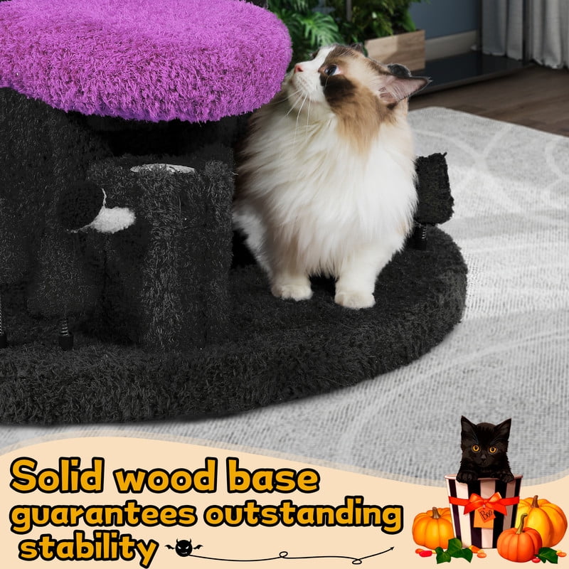 LHBCraft 88.6" Tall Cat Tree for Indoor Cats, Large Cat Tower with Luxury Cat Condo, Cat Tree Tower with Soft Cushion, Scratching Board, Plush Platform and Top Perch