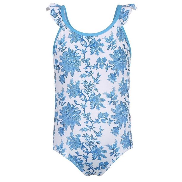 Sun Emporium Little Girls Blue Paisley Action Back One Piece Swimsuit 4 Walmart Com