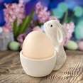 thumbnail image 4 of Ceramic Bunny Egg Cup Easter Bunny Shaped Egg Cups Rabbit Statue Egg Holder Porcelain Easter Egg Display Stand For Hard Boiled Eggs Breakfast Table Pot Dish Bowl Desktop Ornament Home Decor, 4 of 4