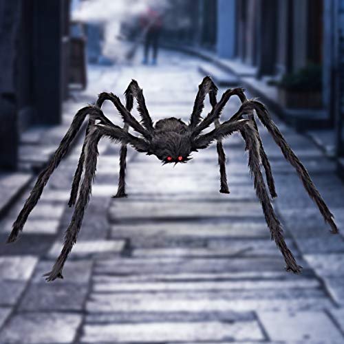 Araña gigante Libay decoración de Halloween al aire libre 2 m negra