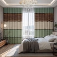 thumbnail image 2 of Green Brown Blackout Curtains for Bedroom/Living Room, Pinch Pleated Black Out Curtains, Country Wood Grain Abstract Stripe Room Darkening Window Drapes with Hooks 2 Panels, 59"x70", 2 of 8