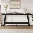 thumbnail image 3 of Extra Long Console Table for Living Room - Modern Black 2-Tier Entryway or Couch Table - Rectangular Accent Furniture - Sturdy Design - 70.87 Inches - Color: Black, 3 of 7