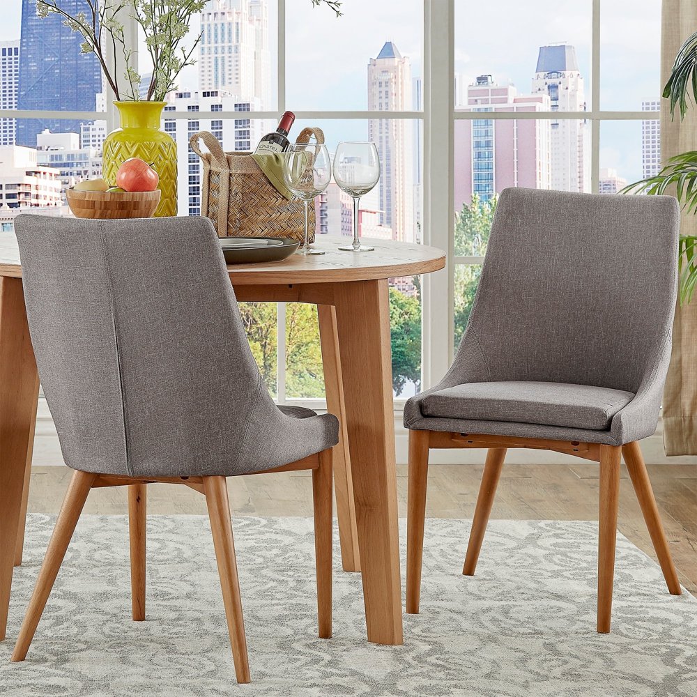 iNSPIRE Q Sasha Oak Barrel Back Dining Chair (Set of 2) Modern