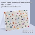 thumbnail image 3 of Yayeee Toggle Light Switch Wall Plate 2-Gang 4.56"x4.48" Decorative Outlet Cover, Beige Stars, 3 of 7