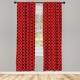thumbnail image 3 of Ambesonne Polka Dots Curtains, Pop Art Oval Shapes Form, Pair of 28"x63", Scarlet, 3 of 5