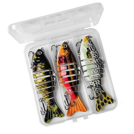 hejhncii 3Pcs Artificial Hard Baits Simulated Swimming Lures Topwater Fishing Lures Multi Jointed Swimbait Fishing Accessories