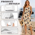 thumbnail image 6 of FUIALDOLG Orange Flower Black Cat Dress for Women Lady Summer Handkerchief Hem Dress Casual Tiered Sundresses with Pockets Womens Beach Skirt with Pockets,2XL, 6 of 7
