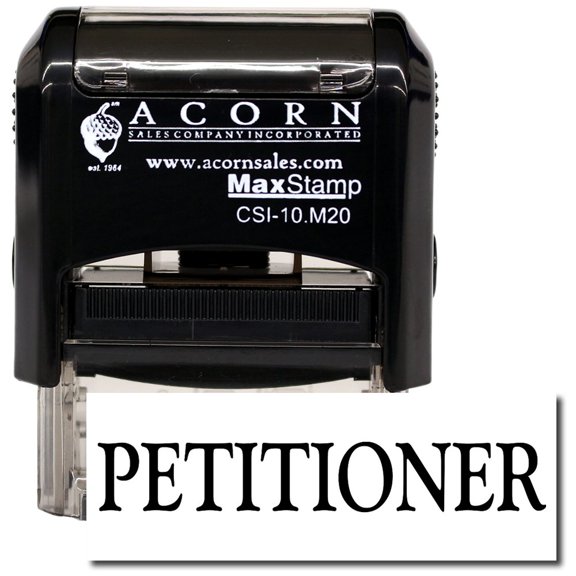 Self-Inking Petitioner Stamp with Mint Green Ink