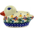 thumbnail image 3 of Polmedia Polish Pottery Spring Flowers Duck Figurine, 3 of 6