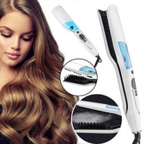 JIaleilei Keratin Hair Straightener Organic Steam Hair Straightener Steam Comb Straightening Automatic Straight Hair Brush Steam Flat Electric Ceramic Hair Straightener Tools