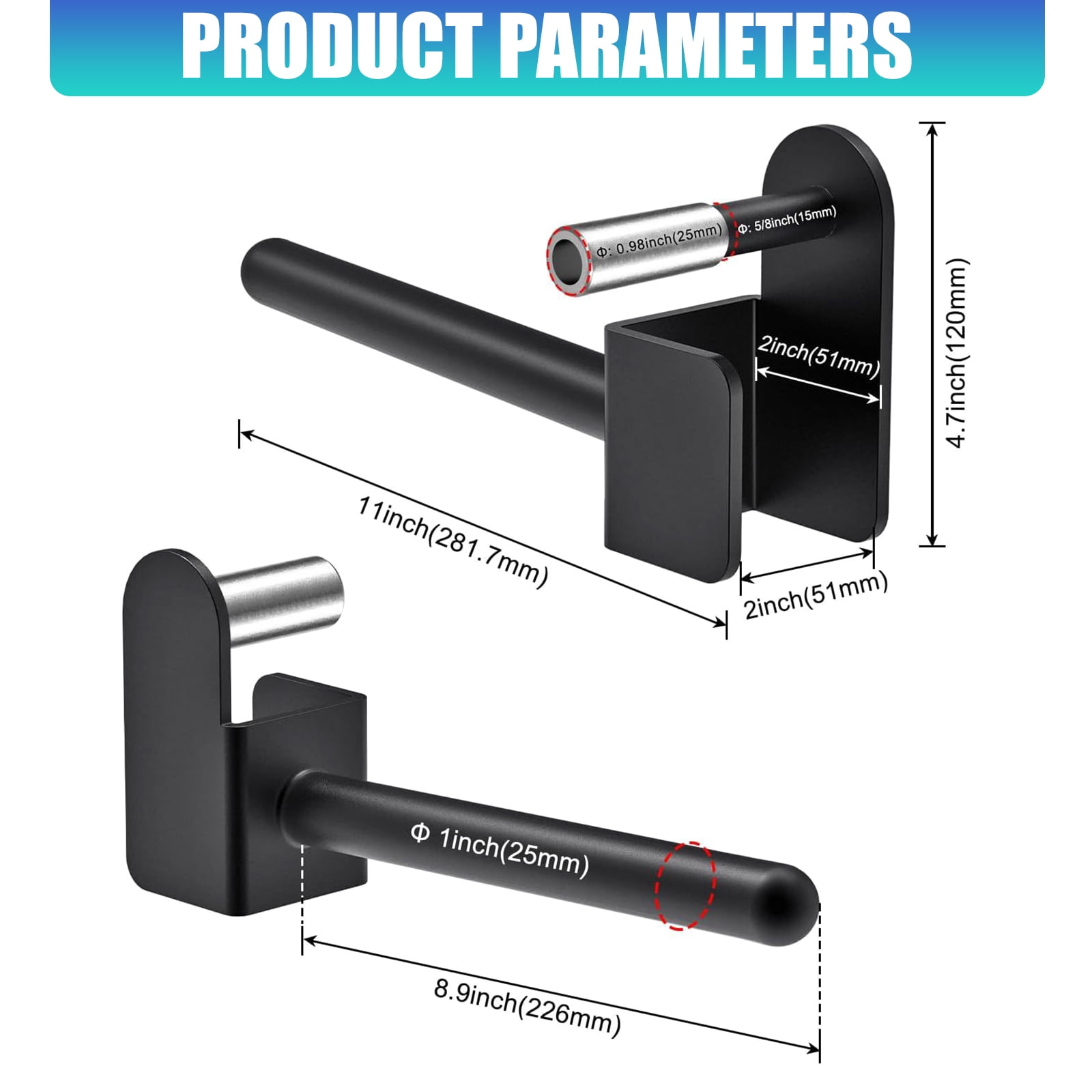 Weight Storage Rack Attachment for Power and Squat Racks Fitness Equipment Accessory