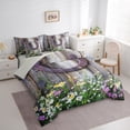 thumbnail image 3 of Castle Fairy Teens Old Barn Door Bedding Comforter Set 7-Piece,Western Horseshoe King Bedding Sets,Spring Garden Flowers Ultra Soft Bed Sheets,Microfiber Bedroom Decor,Reversible, 3 of 8