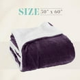 thumbnail image 2 of Elegant Comfort Reversible and Ultra-Plush Flannel Fleece Sherpa Throw- Lightweight Soft and Cozy- All Season Decorative Throw, Perfect for Lounging, 50 x 60 inches, Purple, 2 of 6