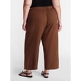 thumbnail image 3 of Terra & Sky Women’s Plus Cropped Linen Blend Pants, 27” Inseam, Sizes 0X-5X, 3 of 5