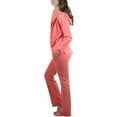 thumbnail image 2 of ToBeInStyle Women's Velour Tracksuit Zip-Up Hooded Jacket and Matching Pants, 2 of 4