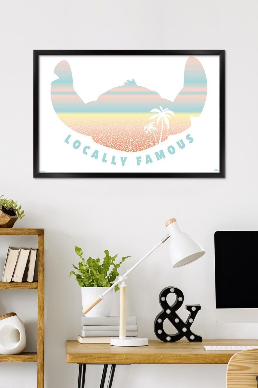 Disney Lilo and Stitch: Beach Vibes - Locally Famous Wall Poster, 14.725" x 22.375" Framed