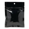 50 pcs Black 3.5" x 4.5" Flat Food Pouch Ziplock Mylar Smell Proof Bags