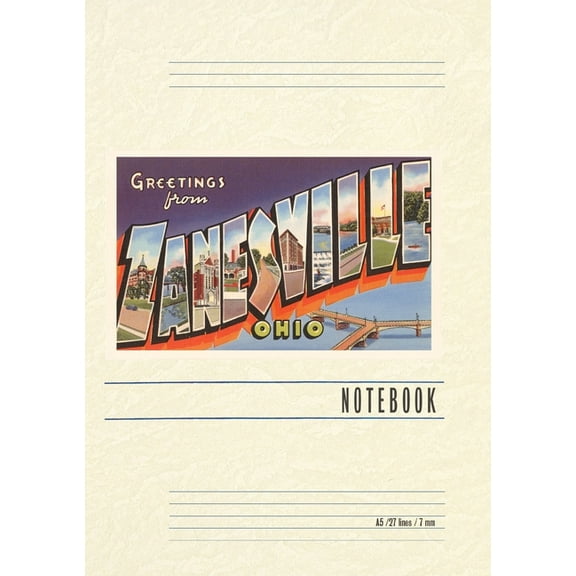 Vintage Lined Notebook Greetings from Zanesville, (Paperback)