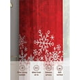 thumbnail image 2 of Red Snowflakes Christmas Sheer Curtains 45 Inch Length 2 Panels Set, Semi Transparent Voile Rod Pocket Curtains for Living Dining Room Bedroom Drapes Winter Holiday Xmas Snowflake, 2 of 8