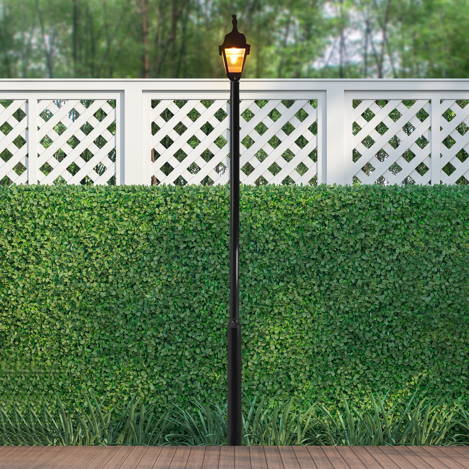 2.9m ‎black Outdoor Street Light Pole Street Lamp Post Split Street Lamp Post Suitable for Outdoor Street 100kg