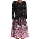 thumbnail image 2 of ICHUANYI Clearance Women's Casual Round Neck Long Sleeve Folding Floral Printed Dresses(Black, XL) ICHUANYI WER2023081404372, 2 of 5