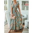 thumbnail image 3 of Cupshe Women's Cap Sleeve Paisley Print V-Neck Maxi Dress, 3 of 5