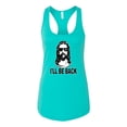 thumbnail image 2 of Wild Bobby Jesus: Ill Be Back Inspirational/Christian Women Racerback Tank Top, Tahiti Blue, Medium, 2 of 5