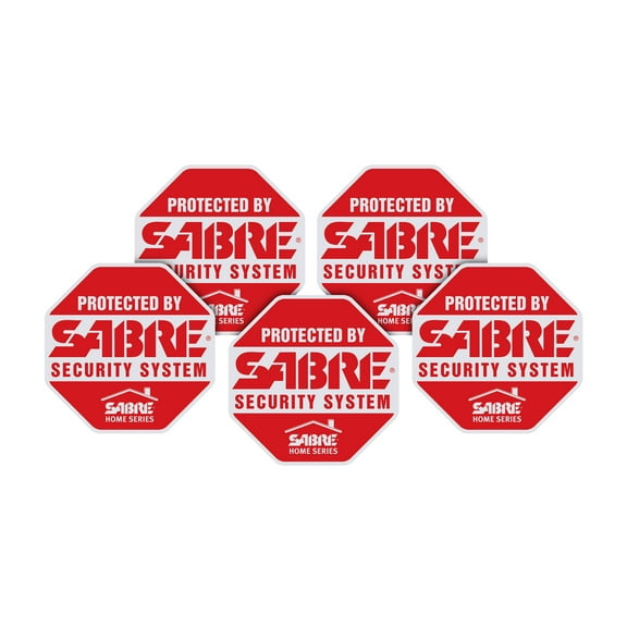 SABRE Plastic Stop Signs/Security Signs, 5.00" x 1.00", Red