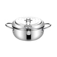 thumbnail image 1 of Inteprter Olla para freír profunda de 2,2/3,2 l, freidora de acero inoxidable, freidora Tempura, sartén para cocina, olla frita con termómetro y tapa Electrodomésticos Grad-24cm Inteprter HA004179-02, 1 of 6