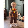 thumbnail image 3 of RUINIXCW Thanksgiving Kids Jumpsuit, Sleeveless Cute Turkey Overalls for Boys Girls, 3 of 9